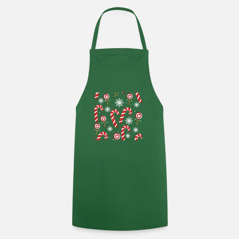 Christmas candy cane design - Cooking Apron - green