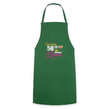 Quarantine 50th Birthday Queen T-Shirt 1971 - Cooking Apron - green - Front - AI Model Male 185 dark (185cm)