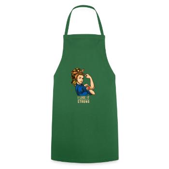 LGBTQ - Girl Tattoo Strong - Coffee Lover - Tablier de cuisine - vert foncé - Devant - AI Model Male 185 dark (185cm)