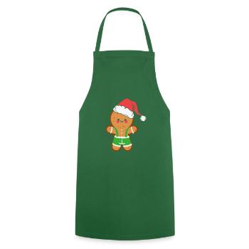 Gingerbread Man Christmas Gingerbread - Cooking Apron - green - Front - AI Model Male 185 dark (185cm)