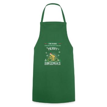 Vélo Ugly Christmas Sweater Cadeau - Tablier de cuisine - vert foncé - Devant - AI Model Male 185 dark (185cm)