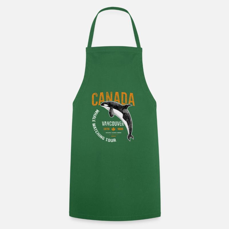 Canada Vancouver Whale Orca Cadeau - Tablier de cuisine - vert foncé