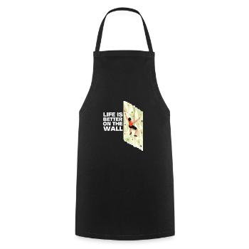 Wall Climbing Rock Climbing - Cooking Apron - black - Front - AI Model Male 185 dark (185cm)