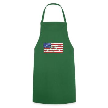 Usa Flagge Angelrute - Kochschürze - Grün - Vorne - AI Model Male 185 dark (185cm)