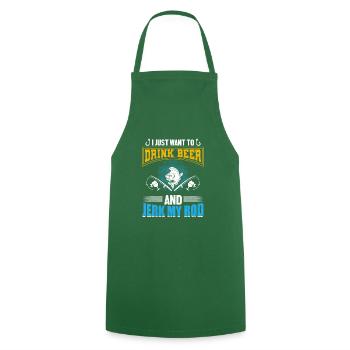 Fish Beer Fishing Fishing Fishing - Cooking Apron - green - Front - AI Model Male 185 dark (185cm)
