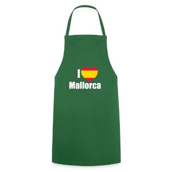 I love Mallorca great island and city in Spain - Cooking Apron - green - Front - AI Model Male 185 dark (185cm)