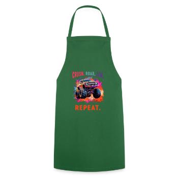 Truck Retro Race Big Vintage Kindergarten Back - Cooking Apron - green - Front - AI Model Male 185 dark (185cm)