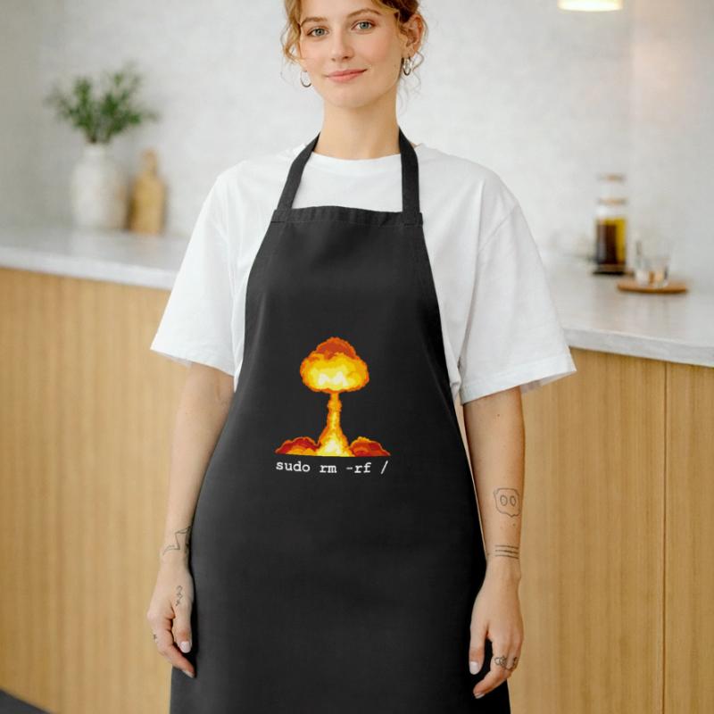 Linux Funny Linux Command Sudo RM RF for Men Cooking Apron