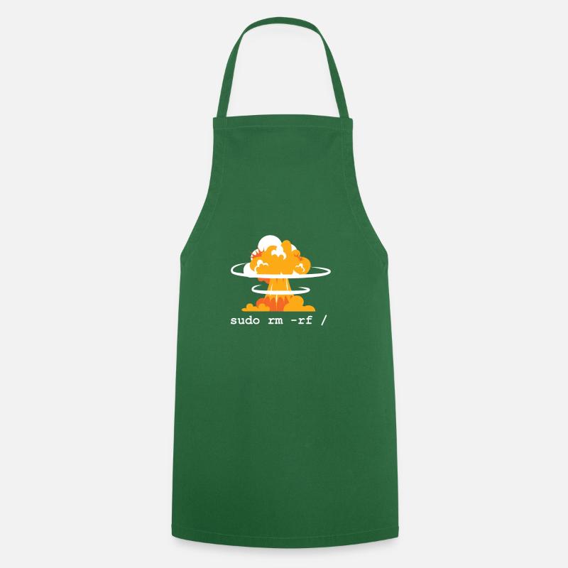Linux Funny Linux Command Sudo RM RF pour Homme - Tablier de cuisine - vert foncé