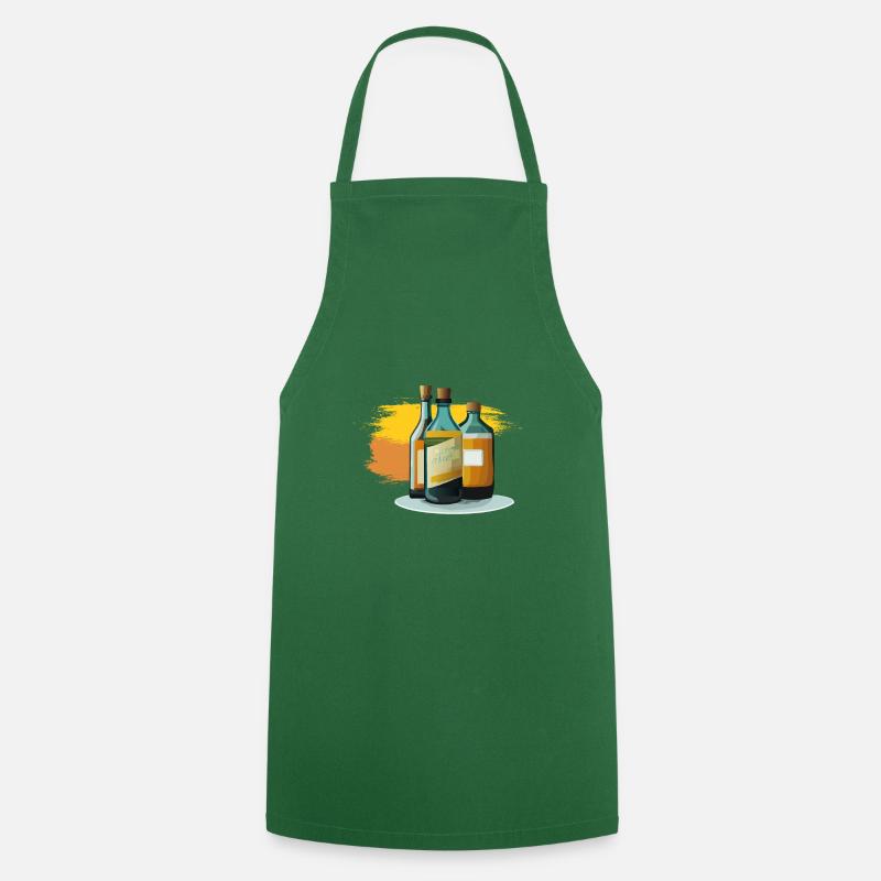 Bottles - Cooking Apron - green