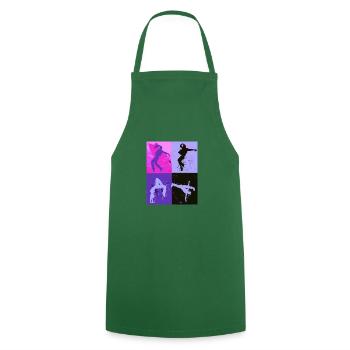 dancer, dancing, illustration, dancer, graffiti - Cooking Apron - green - Front - AI Model Male 185 dark (185cm)