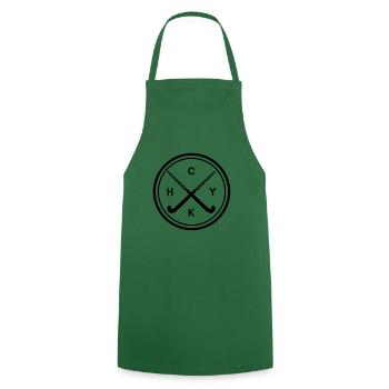 Cadeau de hockey sur gazon cercle - Tablier de cuisine - vert foncé - Devant - AI Model Male 185 dark (185cm)
