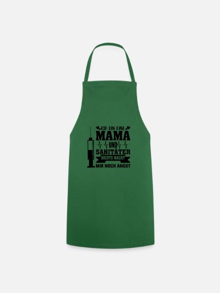 Sanitäter Frau Mama Mutter Sani Geschenk Spruch - Kochschürze - Grün
