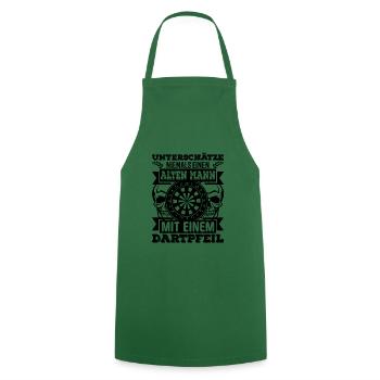 Darts Dartpfeil Spruch - Kochschürze - Grün - Vorne - AI Model Male 185 dark (185cm)