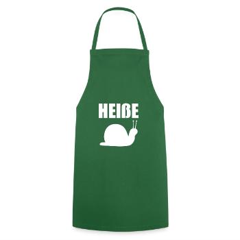 Heisse Schnecke Lustiger Spruch - Kochschürze - Grün - Vorne - AI Model Male 185 dark (185cm)