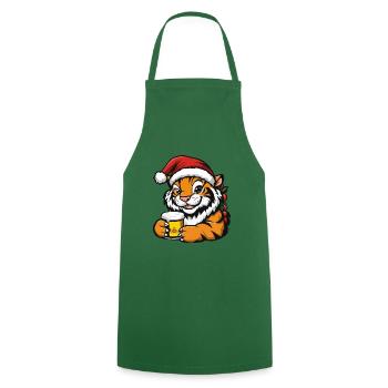 Tiger Weihnachten Bier Lustig - Kochschürze - Grün - Vorne - AI Model Male 185 dark (185cm)