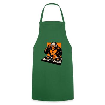 Beats & Banana Power – DJ Gorilla Style - Tablier de cuisine - vert foncé - Devant - AI Model Male 185 dark (185cm)