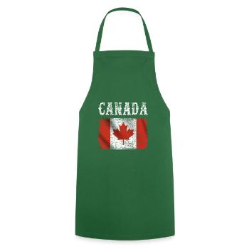 Drapeau du Canada Vintage Canada - Tablier de cuisine - vert foncé - Devant - AI Model Male 185 dark (185cm)
