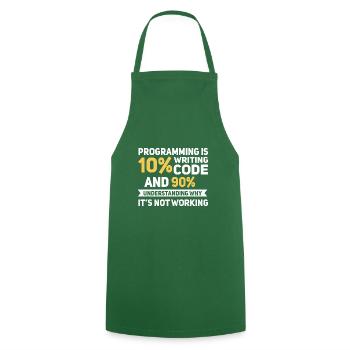 Programming Quote... Programmierer & Nerd - Kochschürze - Grün - Vorne - AI Model Male 185 dark (185cm)