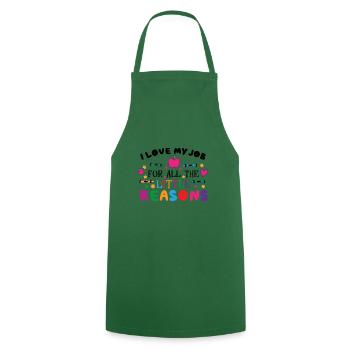 Cute Teacher Teaching - Cooking Apron - green - Front - AI Model Male 185 dark (185cm)