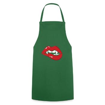 Halloween Vampire Mouth - Cooking Apron - green - Front - AI Model Male 185 dark (185cm)