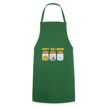 Squelette de citrouille d’Halloween - Tablier de cuisine - vert foncé - Devant - AI Model Male 185 dark (185cm)