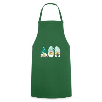 Noël Noël Gnomies - Tablier de cuisine - vert foncé - Devant - AI Model Male 185 dark (185cm)