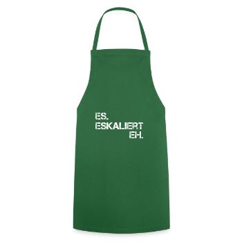 It escalates anyway funny saying for festival and - Cooking Apron - green - Front - AI Model Male 185 dark (185cm)