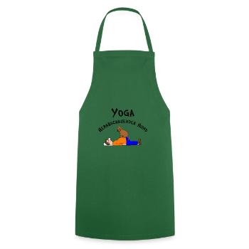Yoga chien regardant vers le bas - Tablier de cuisine - vert foncé - Devant - AI Model Male 185 dark (185cm)