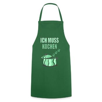 Ich muss Kochen Bla Bla Bla - Kochschürze - Grün - Vorne - AI Model Male 185 dark (185cm)