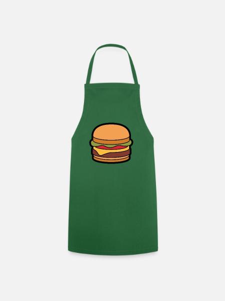 Cheeseburger Hamburger - Kochschürze - Grün