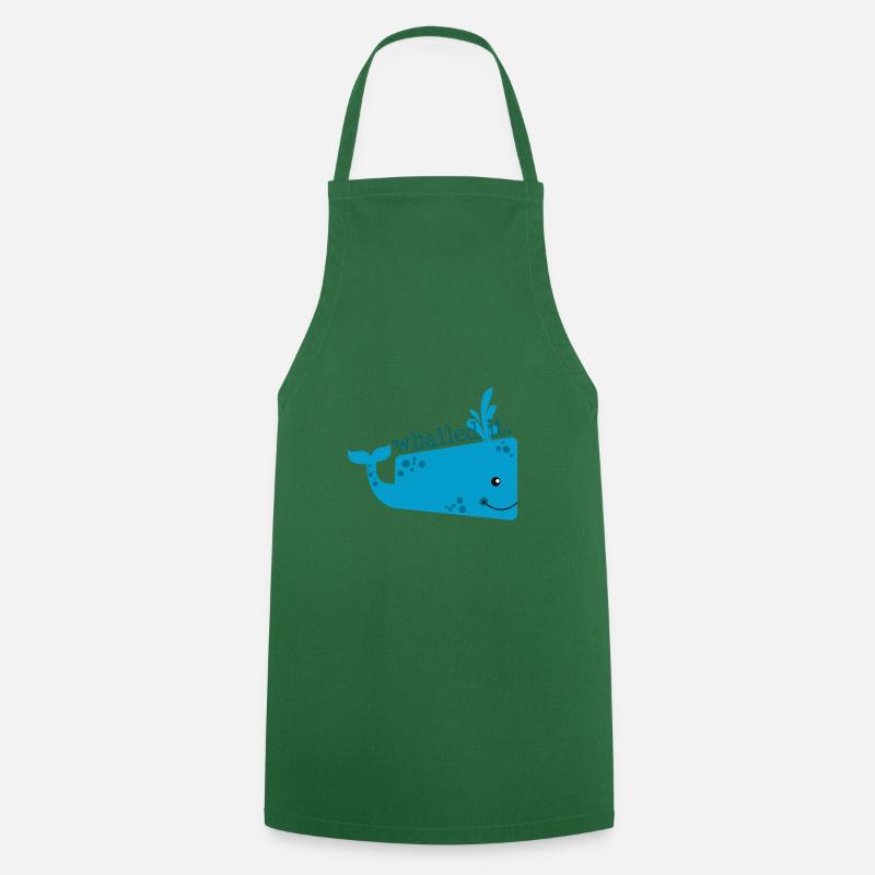 friendly whale - Cooking Apron - green