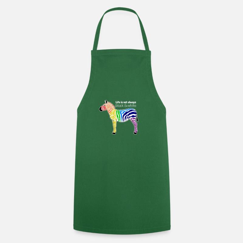 Buntes Zebra Regenbogen Positiver Spruch Geschenk - Kochschürze - Grün