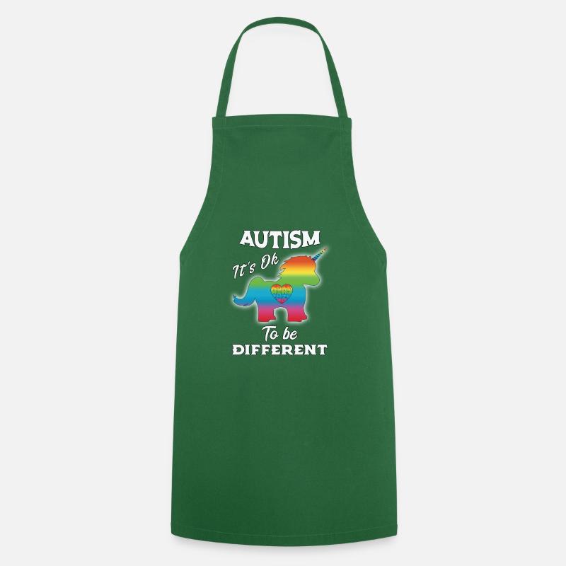 Autisme Sensibilisation Autisme Licorne - Tablier de cuisine - vert foncé