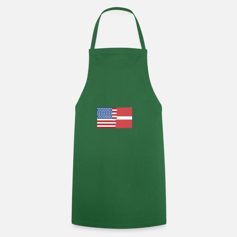 Half Denmark Half USA Flags - Cooking Apron - green