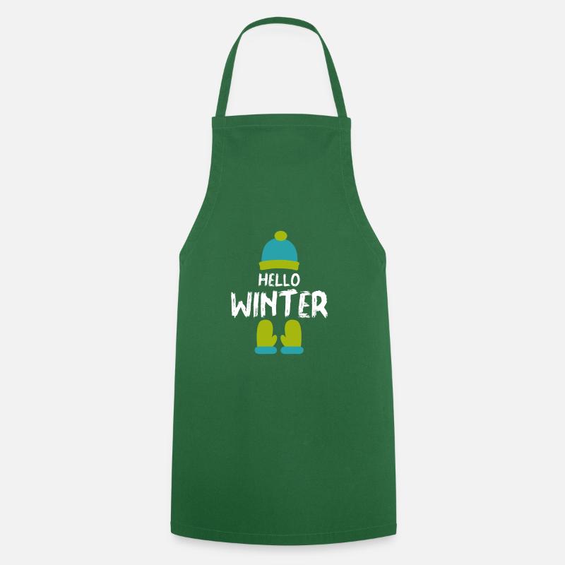 Winter cap gloves - Cooking Apron - green
