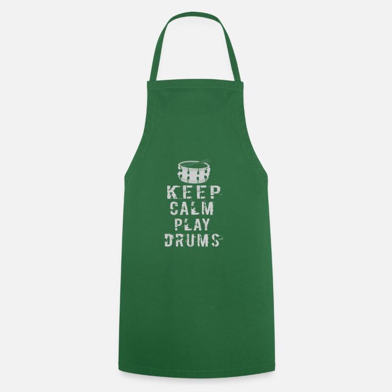 keep calm and play drums - Tablier de cuisine - vert foncé