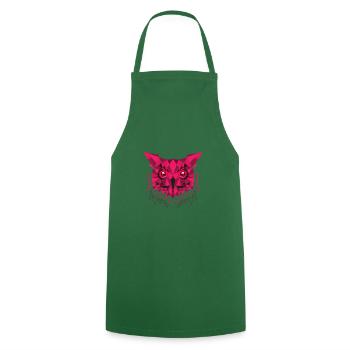 Owl - owl's head - cryptic - animal - Cooking Apron - green - Front - AI Model Male 185 dark (185cm)