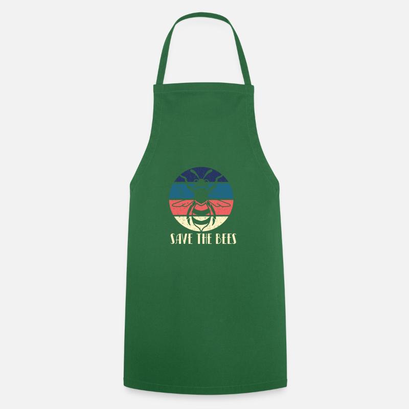 Save The Bees Retro Protects the bee beekeeper bees - Cooking Apron - green
