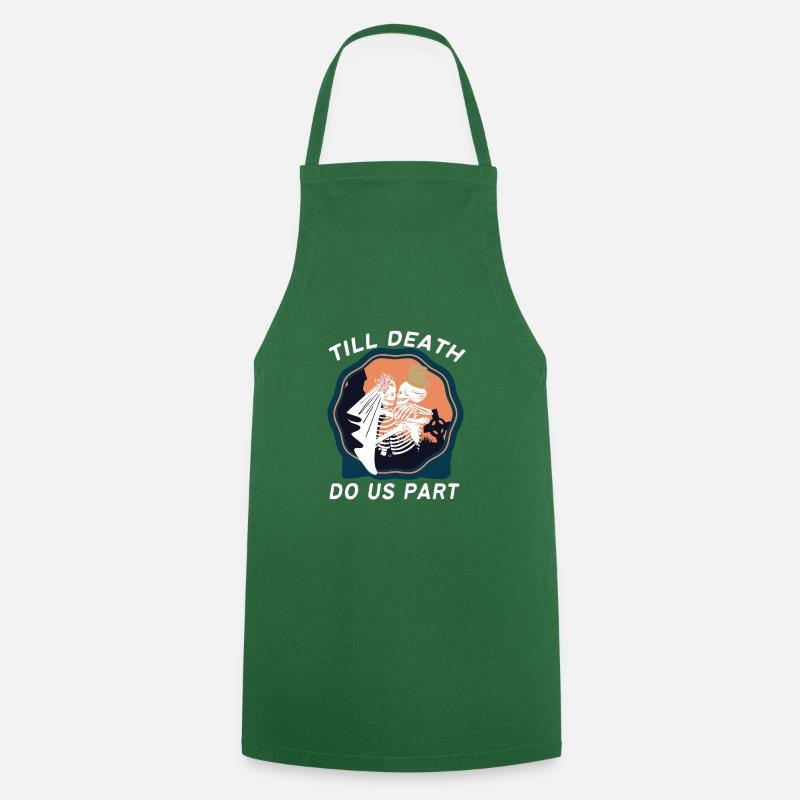 Couple Skeleton Til' Death Do Us Part - Cooking Apron - green