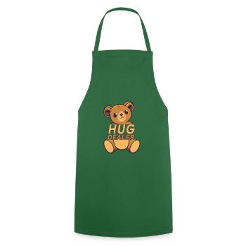 Funny Cute Teddy Bear Hug Dealer - Cooking Apron - green - Front - AI Model Male 185 dark (185cm)