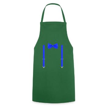 Drôle de nœud papillon bleu avec bretelles parfait - Tablier de cuisine - vert foncé - Devant - AI Model Male 185 dark (185cm)