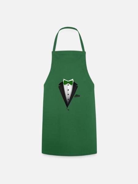 Tuxedo avec un nœud papillon vert pour les mariages et - Tablier de cuisine - vert foncé