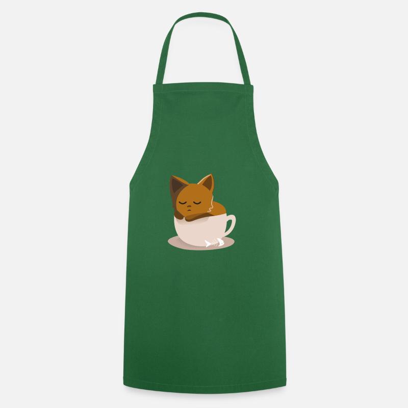 Cat in cup - Cooking Apron - green