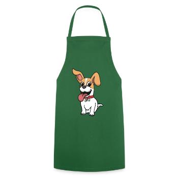 Funny dog dogs pets happy children - Cooking Apron - green - Front - AI Model Male 185 dark (185cm)