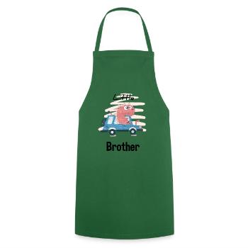 Little Brother - kleiner Bruder - Geschenk - Kochschürze - Grün - Vorne - AI Model Male 185 dark (185cm)