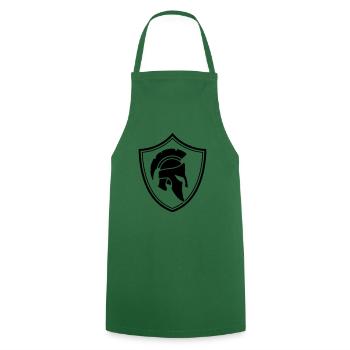 casque spartiate écusson spartiate - Tablier de cuisine - vert foncé - Devant - AI Model Male 185 dark (185cm)
