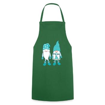 Noël Noël Gnomies - Tablier de cuisine - vert foncé - Devant - AI Model Male 185 dark (185cm)