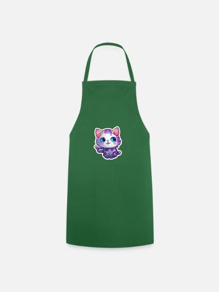 a cute space kitty - Kochschürze - Grün