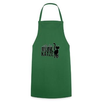 ... not without my cat - cat shirt - gift - Cooking Apron - green - Front - AI Model Male 185 dark (185cm)